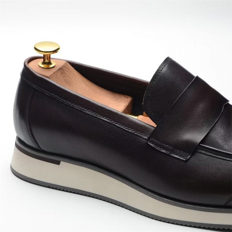 Sapatos Formais Masculinos Com Conforto Urbano E Slip-on - Preto