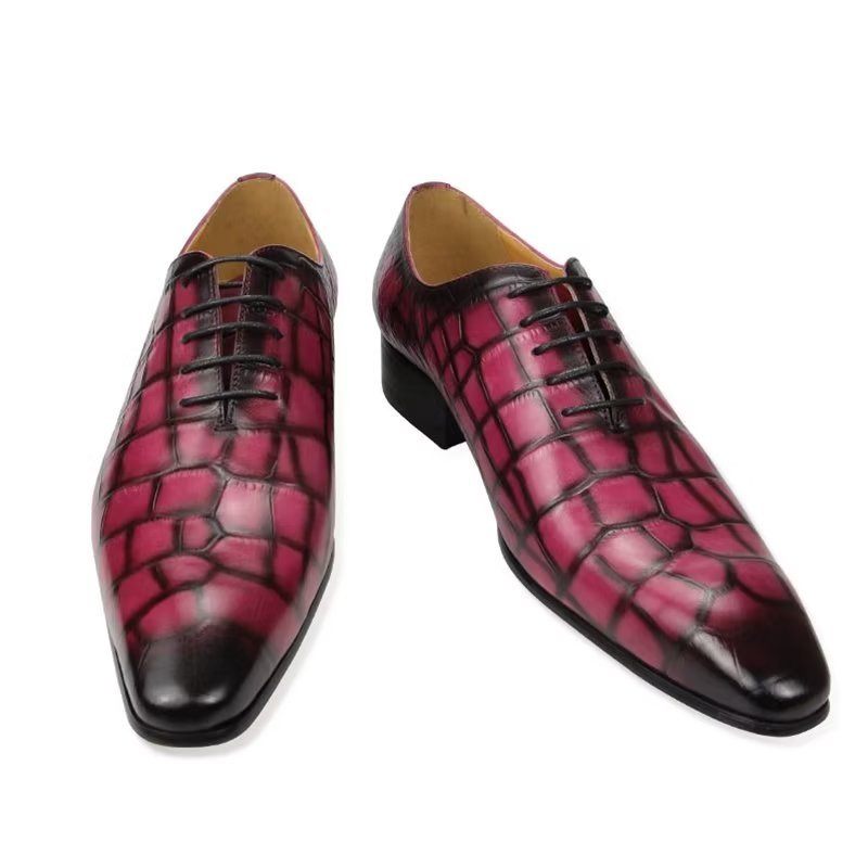 Sapatos Formais Masculinos Com Cordões E Casamento Brogue - Vermelho