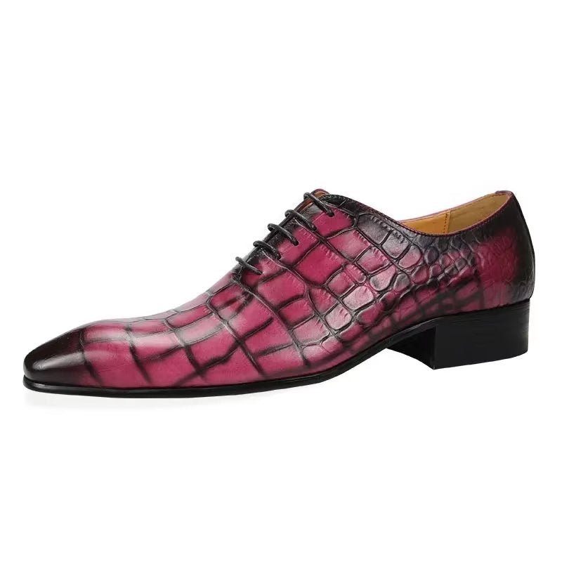 Sapatos Formais Masculinos Com Cordões E Casamento Brogue - Vermelho