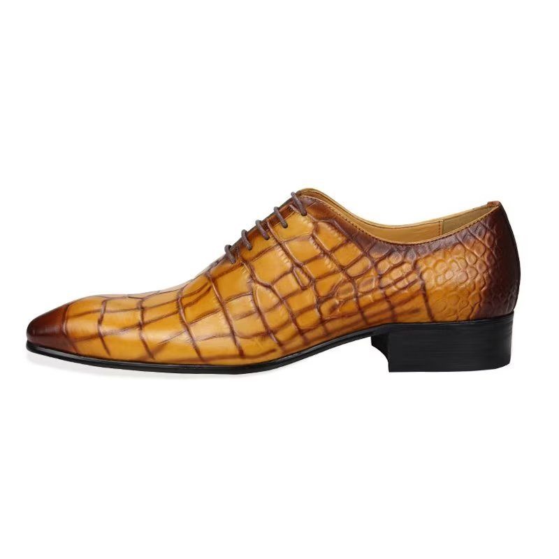 Sapatos Formais Masculinos Com Cordões E Casamento Brogue - Amarelo