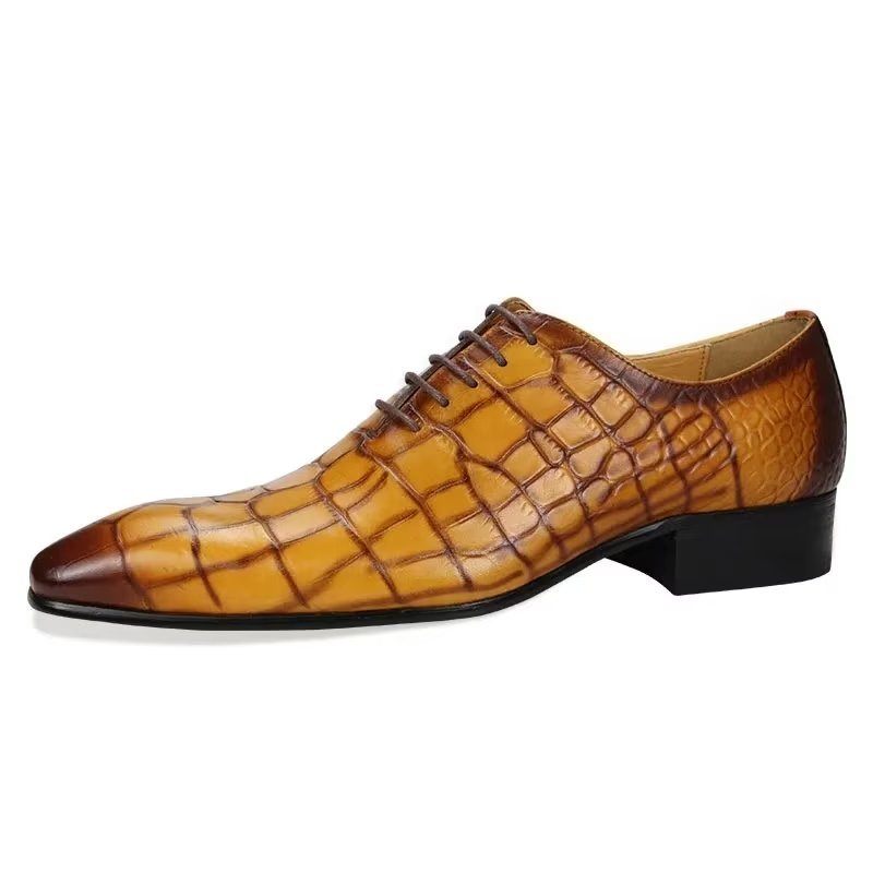 Sapatos Formais Masculinos Com Cordões E Casamento Brogue - Amarelo