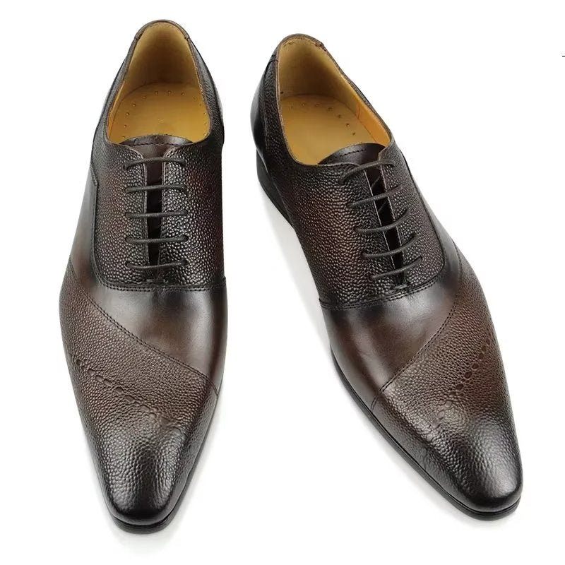 Sapatos Formais Masculinos Com Cordões E Casamento Brogue - Café