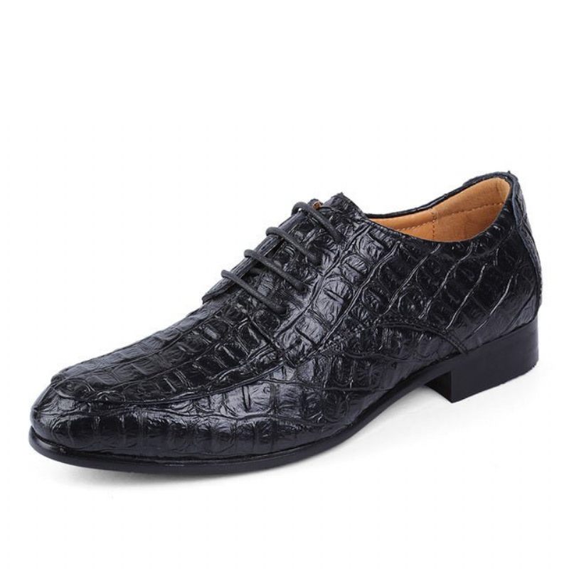 Sapatos Formais Masculinos Com Cordões E Couro Derby - Preto