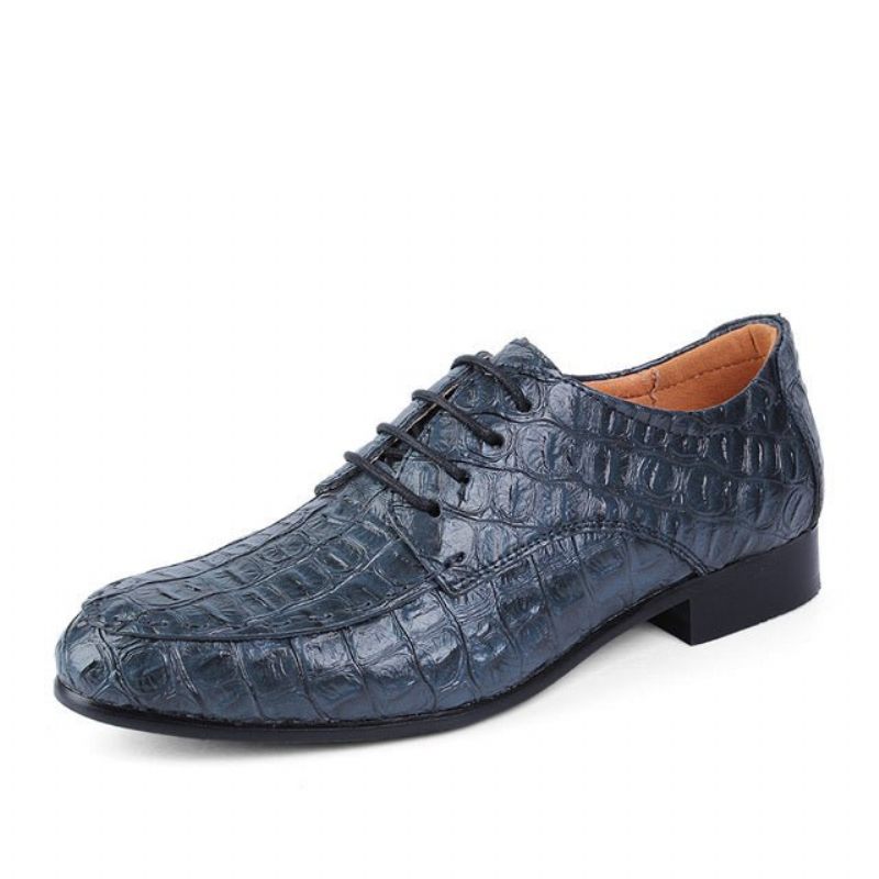 Sapatos Formais Masculinos Com Cordões E Couro Derby - Azul