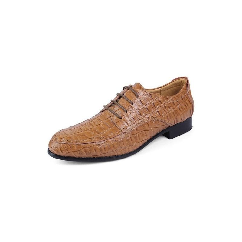 Sapatos Formais Masculinos Com Cordões E Couro Derby - Café