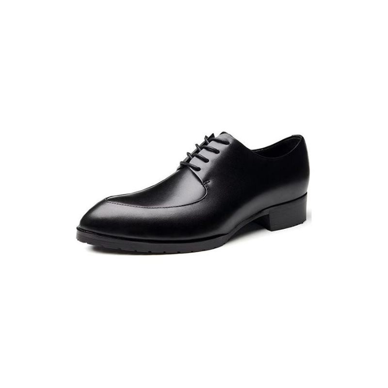 Sapatos Formais Masculinos Com Elegância Em Relevo Bico Fino Sociais Derby - Preto