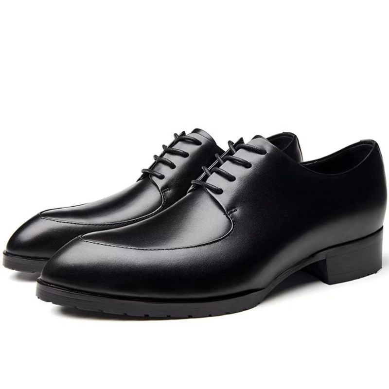 Sapatos Formais Masculinos Com Elegância Em Relevo Bico Fino Sociais Derby - Preto