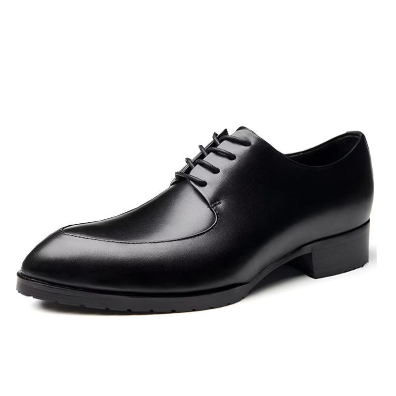 Sapatos Formais Masculinos Com Elegância Em Relevo Bico Fino Sociais Derby - Preto