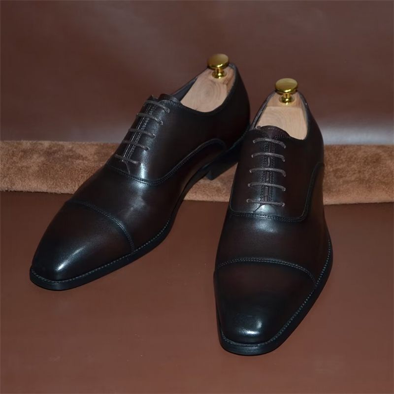 Sapatos Formais Masculinos Com Elegância Suave E Deslizamento Em Sociais - Café