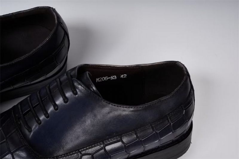 Sapatos Formais Masculinos Com Enchimento Couro Executivo -  Azul