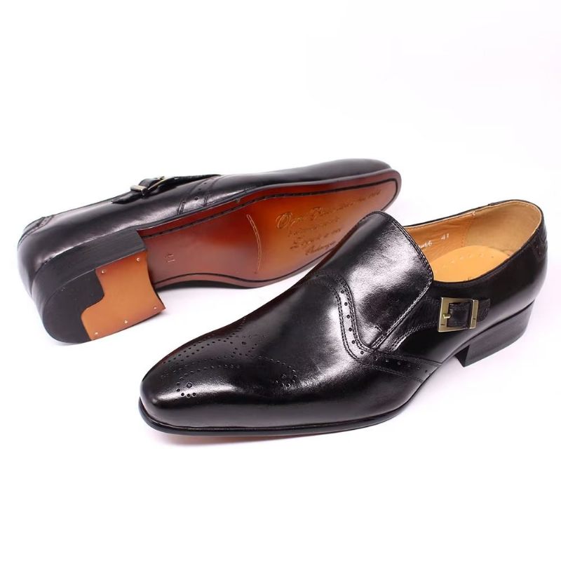 Sapatos Formais Masculinos Com Fivela Monkstrap - Preto