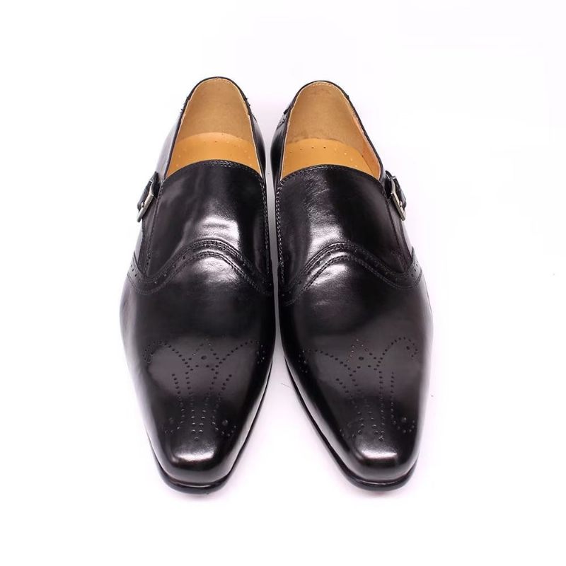 Sapatos Formais Masculinos Com Fivela Monkstrap - Preto