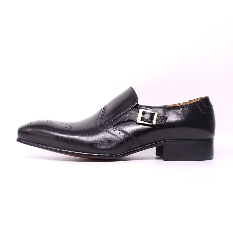 Sapatos Formais Masculinos Com Fivela Monkstrap - Preto