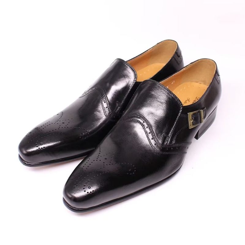 Sapatos Formais Masculinos Com Fivela Monkstrap - Preto