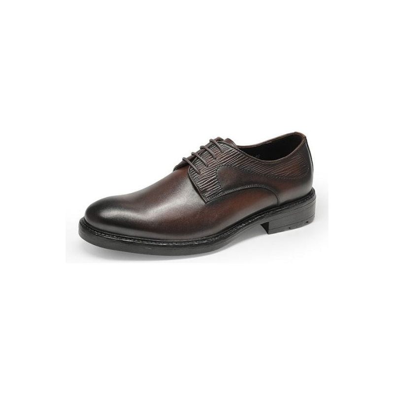 Sapatos Formais Masculinos Com Padrão Exótico Brogue Cordões - Café