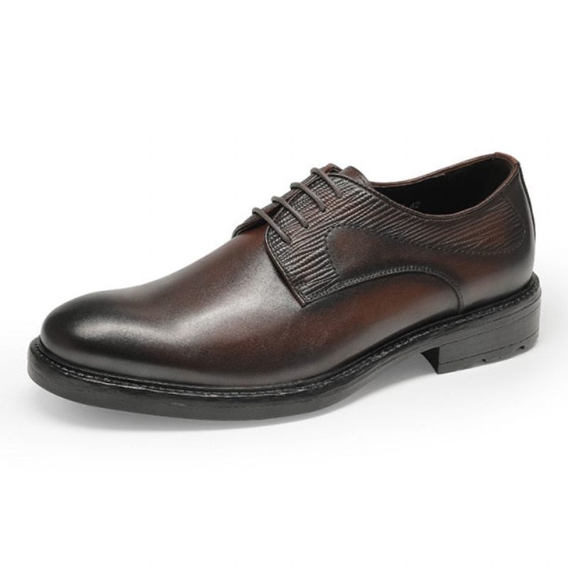 Sapatos Formais Masculinos Com Padrão Exótico Brogue Cordões - Café