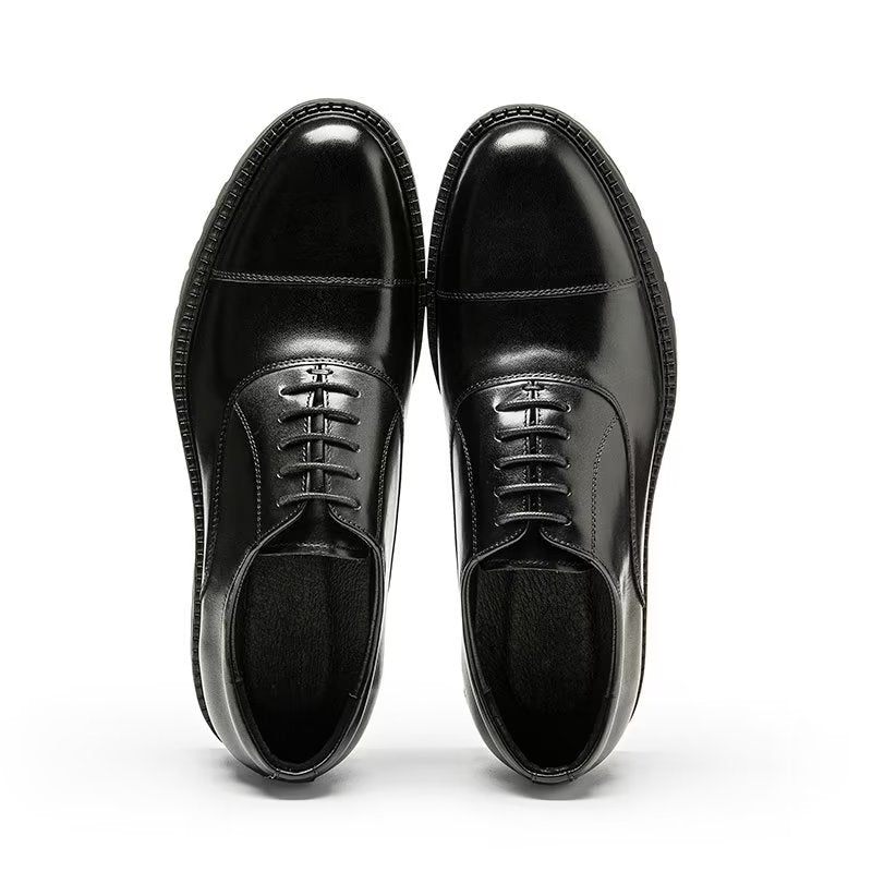 Sapatos Formais Masculinos Com Padrão Exótico Oxford - Preto