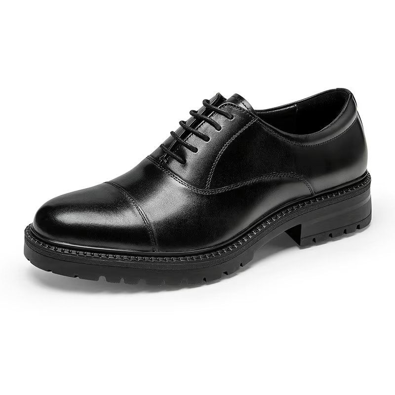 Sapatos Formais Masculinos Com Padrão Exótico Oxford - Preto