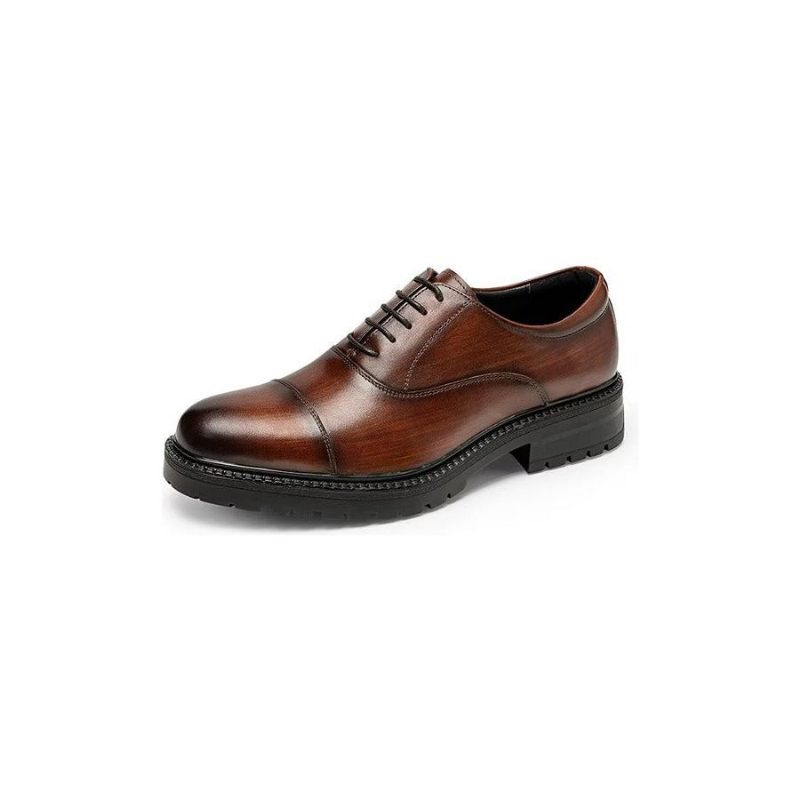 Sapatos Formais Masculinos Com Padrão Exótico Oxford - Café