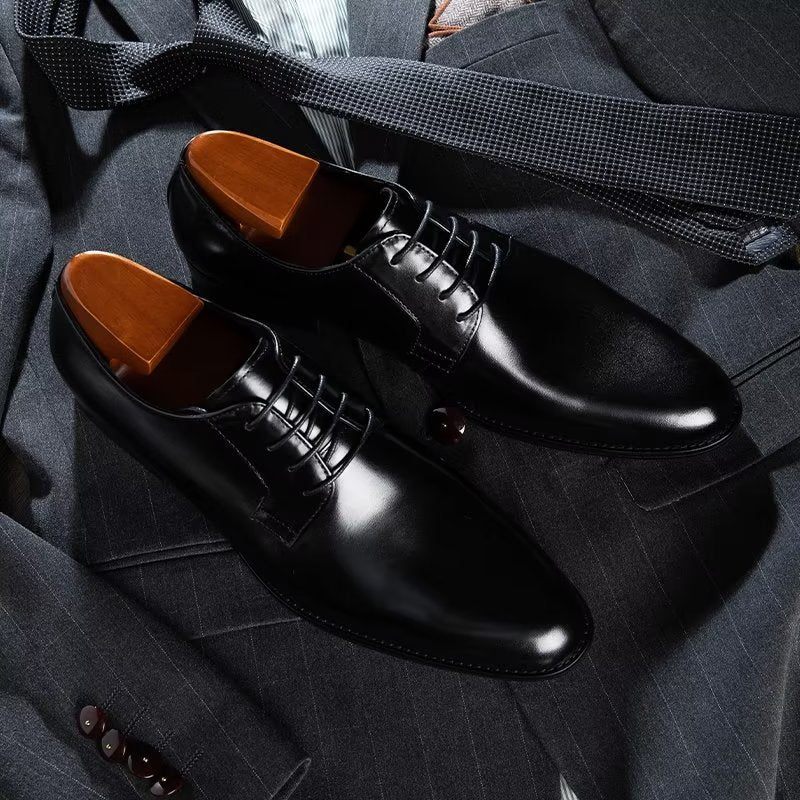 Sapatos Formais Masculinos Com Padrão Requintado - Preto