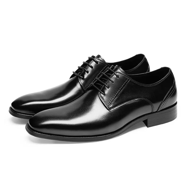 Sapatos Formais Masculinos Com Padrão Requintado Derbies - Preto