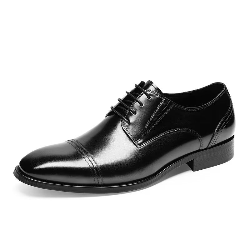 Sapatos Formais Masculinos Com Padrão Requintado Derby - Preto