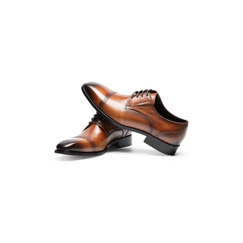 Sapatos Formais Masculinos Com Padrão Requintado Derby - Café