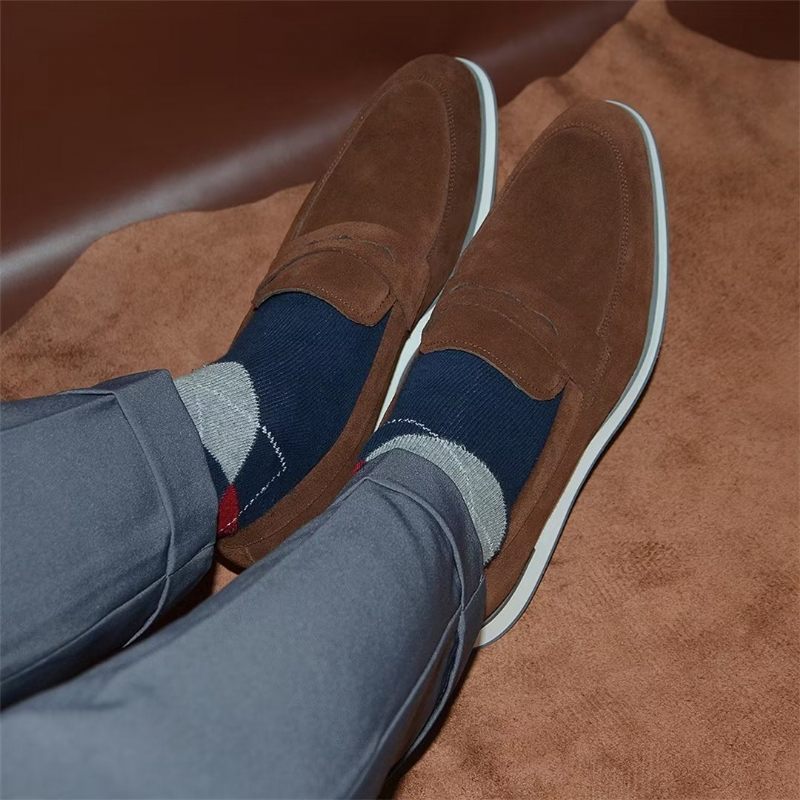 Sapatos Formais Masculinos Conforto Refinado Casual Lace-ups - Café