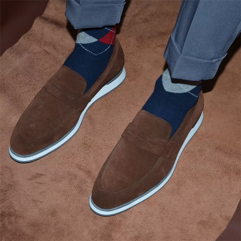 Sapatos Formais Masculinos Conforto Refinado Casual Lace-ups - Café