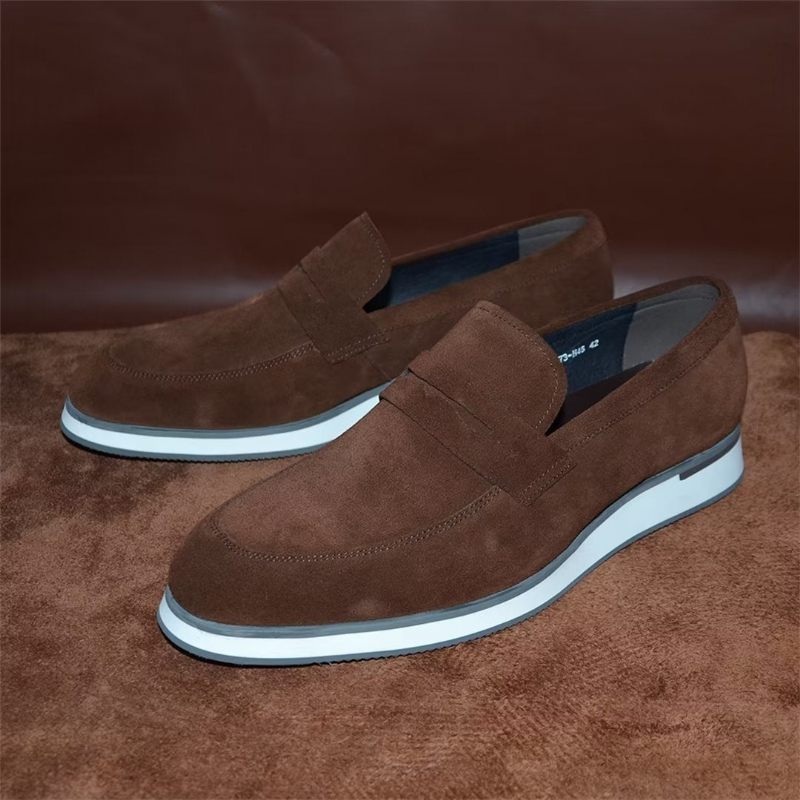 Sapatos Formais Masculinos Conforto Refinado Casual Lace-ups - Café