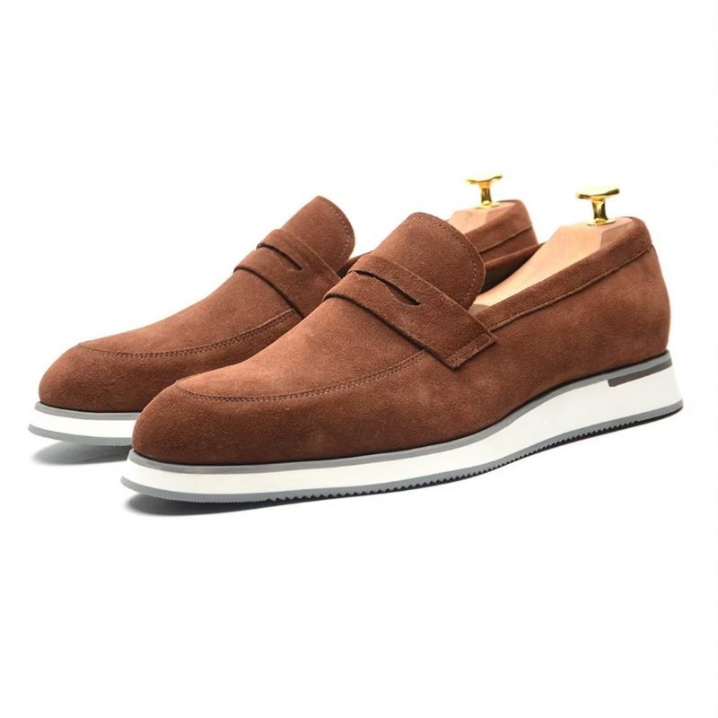 Sapatos Formais Masculinos Conforto Refinado Casual Lace-ups - Café