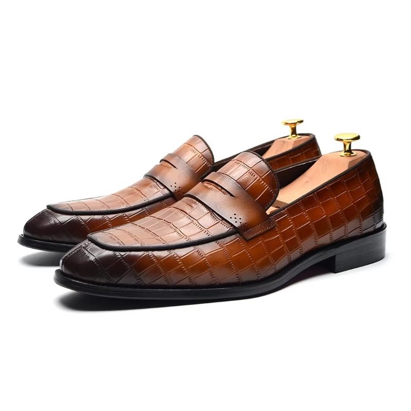 Sapatos Formais Masculinos Contemporâneos Slip-on Elegance Sociais - Marrom