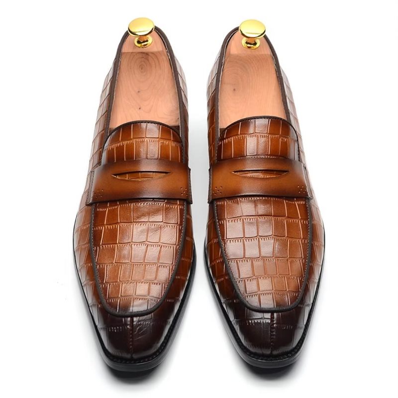 Sapatos Formais Masculinos Contemporâneos Slip-on Elegance Sociais - Marrom