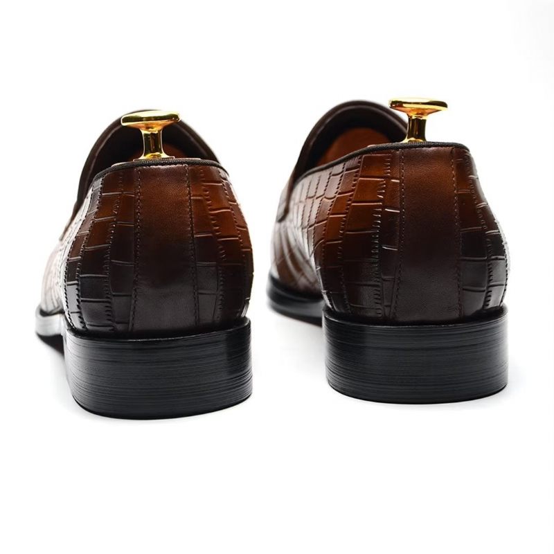 Sapatos Formais Masculinos Contemporâneos Slip-on Elegance Sociais - Marrom