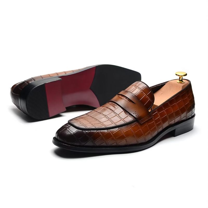 Sapatos Formais Masculinos Contemporâneos Slip-on Elegance Sociais - Marrom