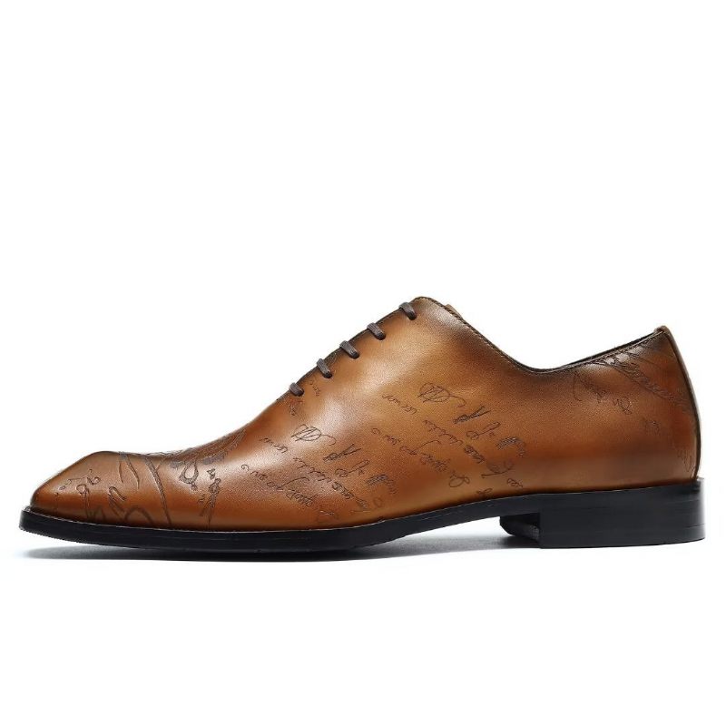 Sapatos Formais Masculinos Couro Brogue Oxford - Marrom