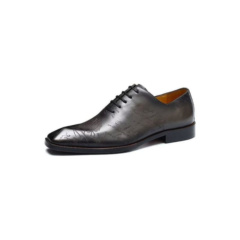 Sapatos Formais Masculinos Couro Brogue Oxford - Cinza