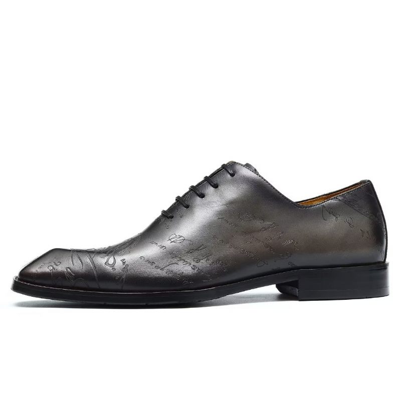 Sapatos Formais Masculinos Couro Brogue Oxford - Cinza