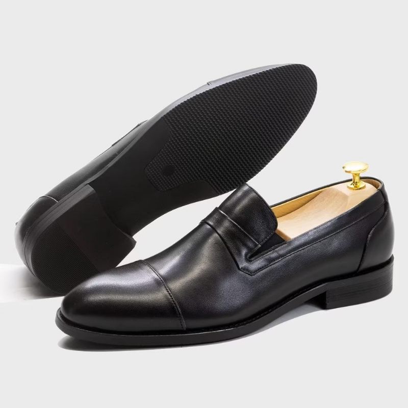 Sapatos Formais Masculinos Couro Com Cordões - Preto 