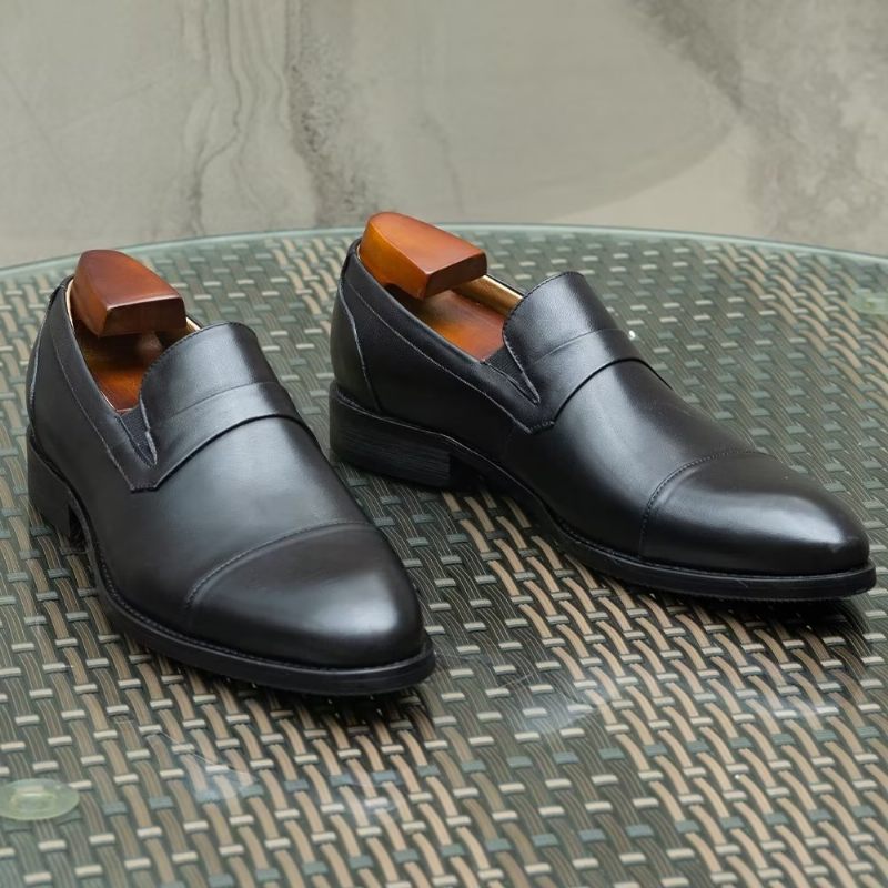 Sapatos Formais Masculinos Couro Com Cordões - Preto 