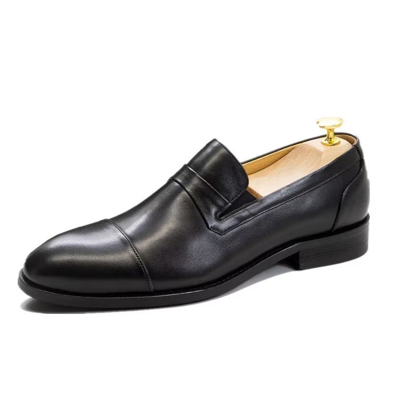 Sapatos Formais Masculinos Couro Com Cordões - Preto 