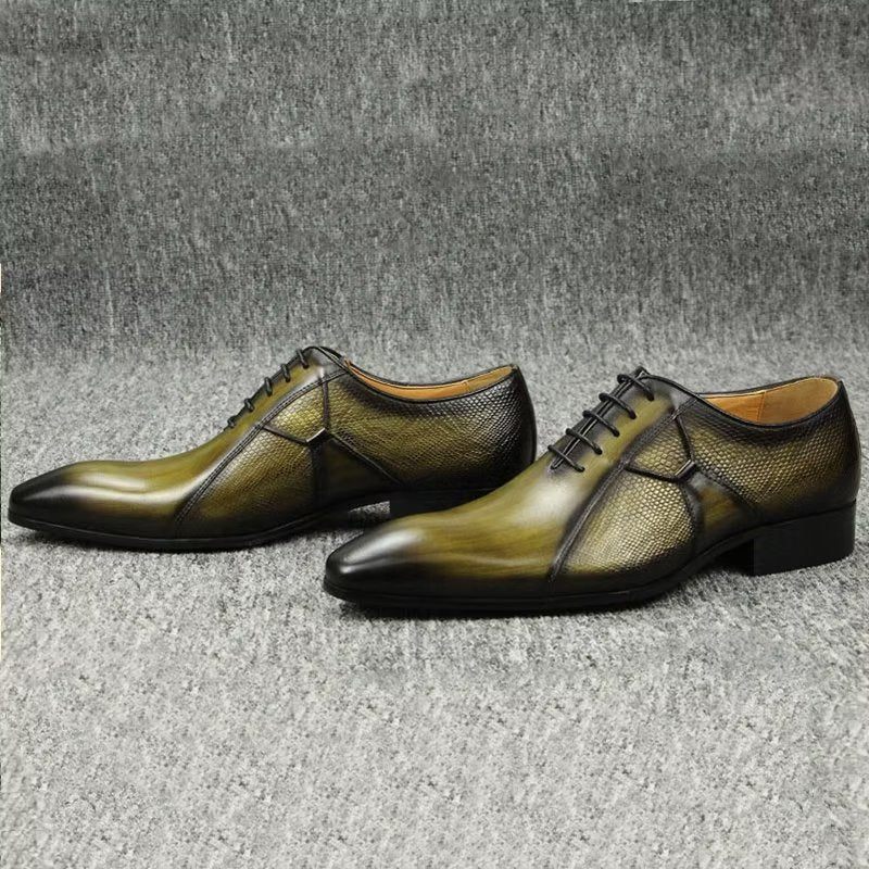 Sapatos Formais Masculinos Couro Deluxe Chicopulent Brogues Nupciais - Verde