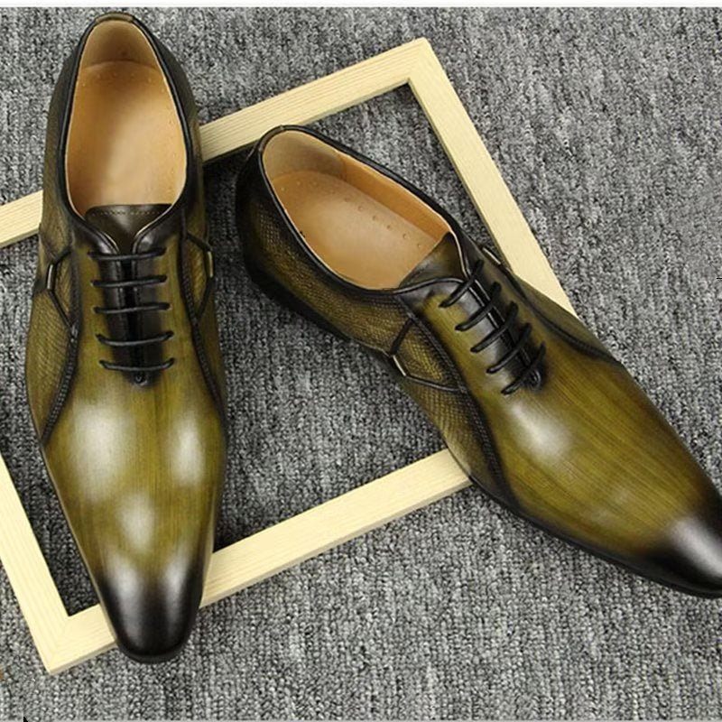 Sapatos Formais Masculinos Couro Deluxe Chicopulent Brogues Nupciais - Verde