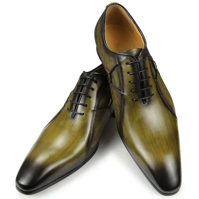 Sapatos Formais Masculinos Couro Deluxe Chicopulent Brogues Nupciais - Verde