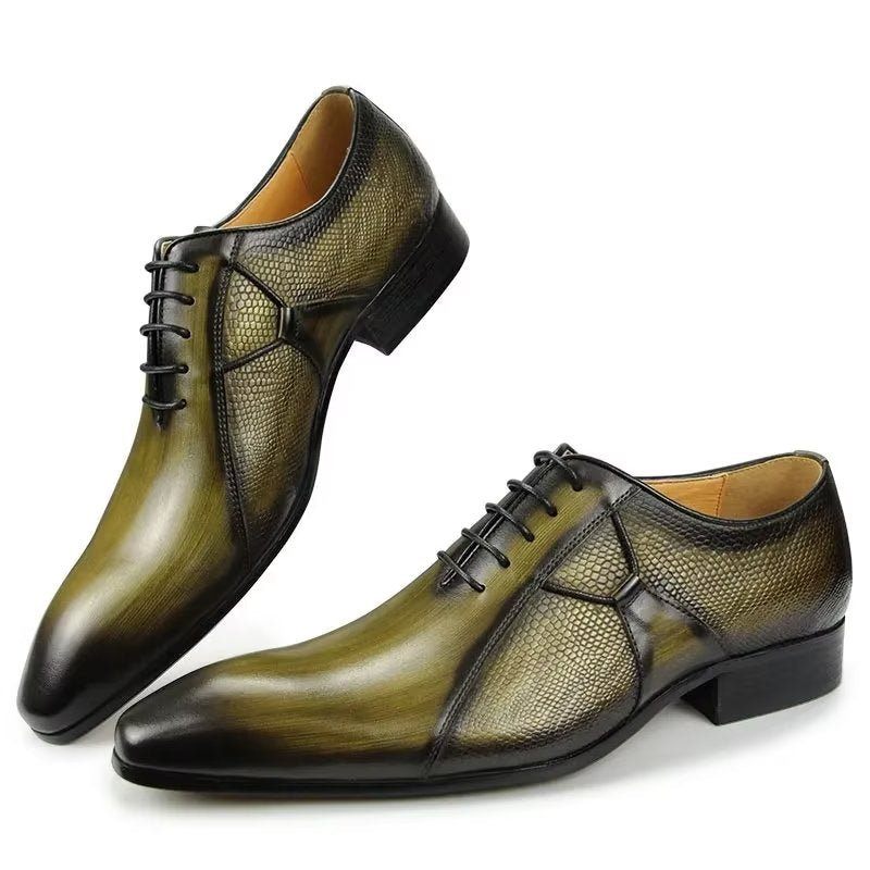 Sapatos Formais Masculinos Couro Deluxe Chicopulent Brogues Nupciais - Verde