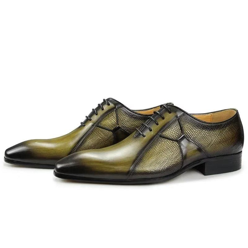 Sapatos Formais Masculinos Couro Deluxe Chicopulent Brogues Nupciais - Verde