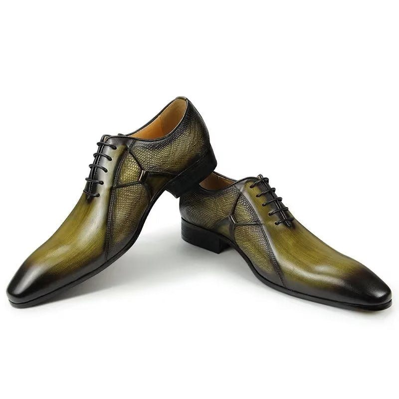 Sapatos Formais Masculinos Couro Deluxe Chicopulent Brogues Nupciais - Verde