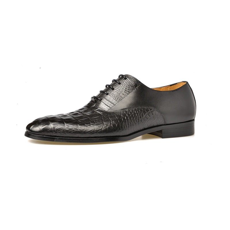 Sapatos Formais Masculinos Couro Esculpido Exótico Brogue - Preto