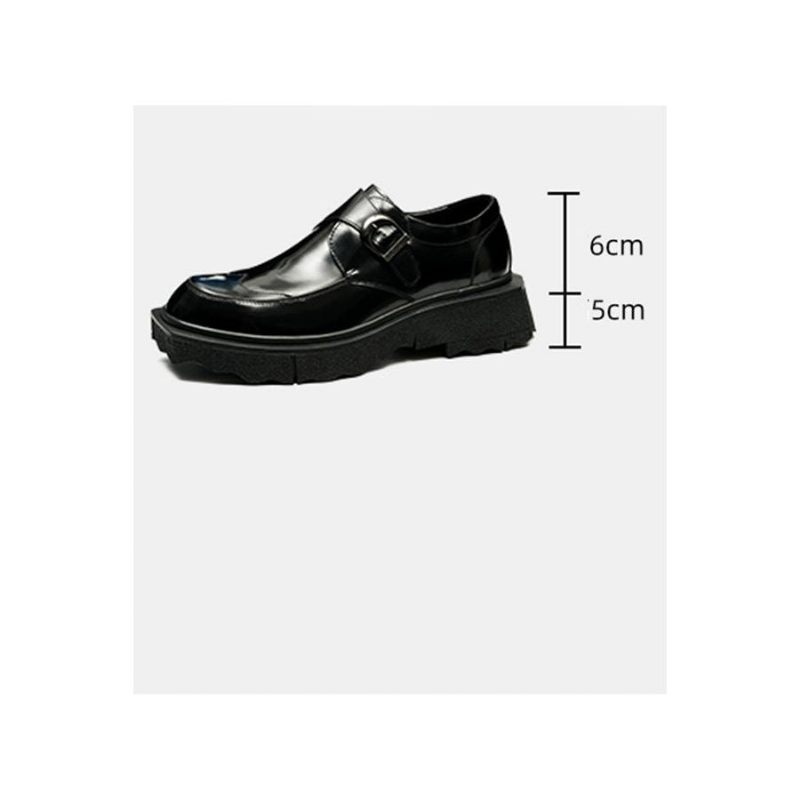 Sapatos Formais Masculinos Couro Exótico Slip-on Brogues Casamento Designer - Preto