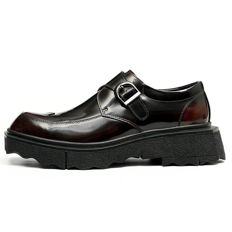 Sapatos Formais Masculinos Couro Exótico Slip-on Brogues Casamento Designer - Café